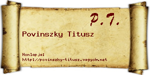 Povinszky Titusz névjegykártya